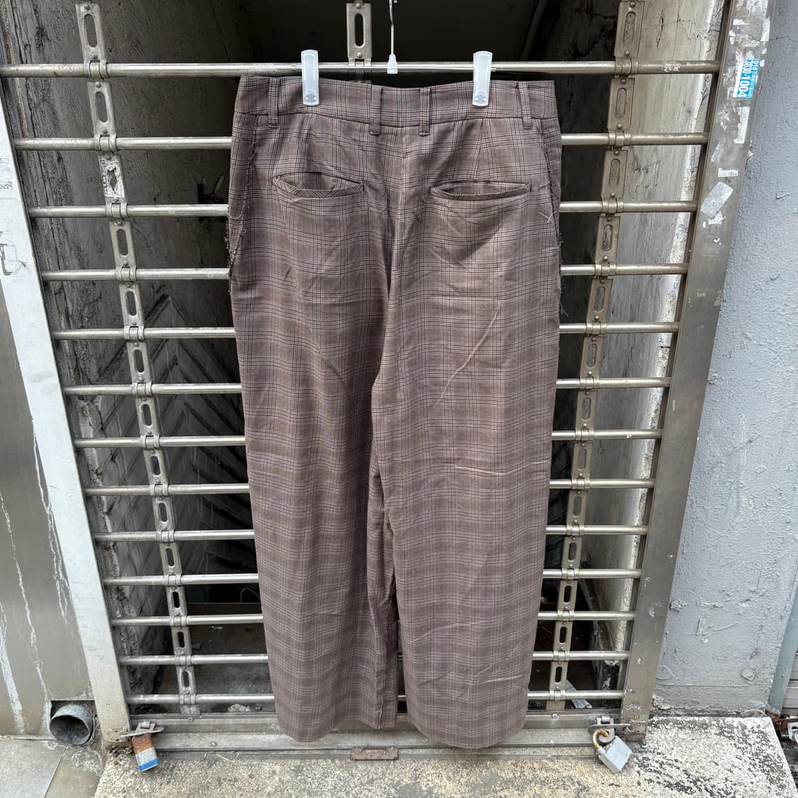 [L] 24년 youth 유스 트리플 스티치 와이드 체크 팬츠 상품이미지2