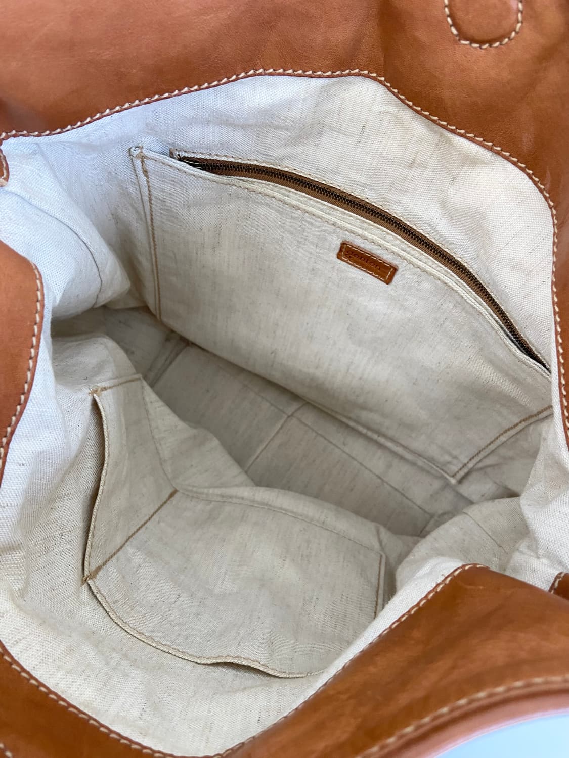 Genten 린넨/레더 숄더백 상품이미지8