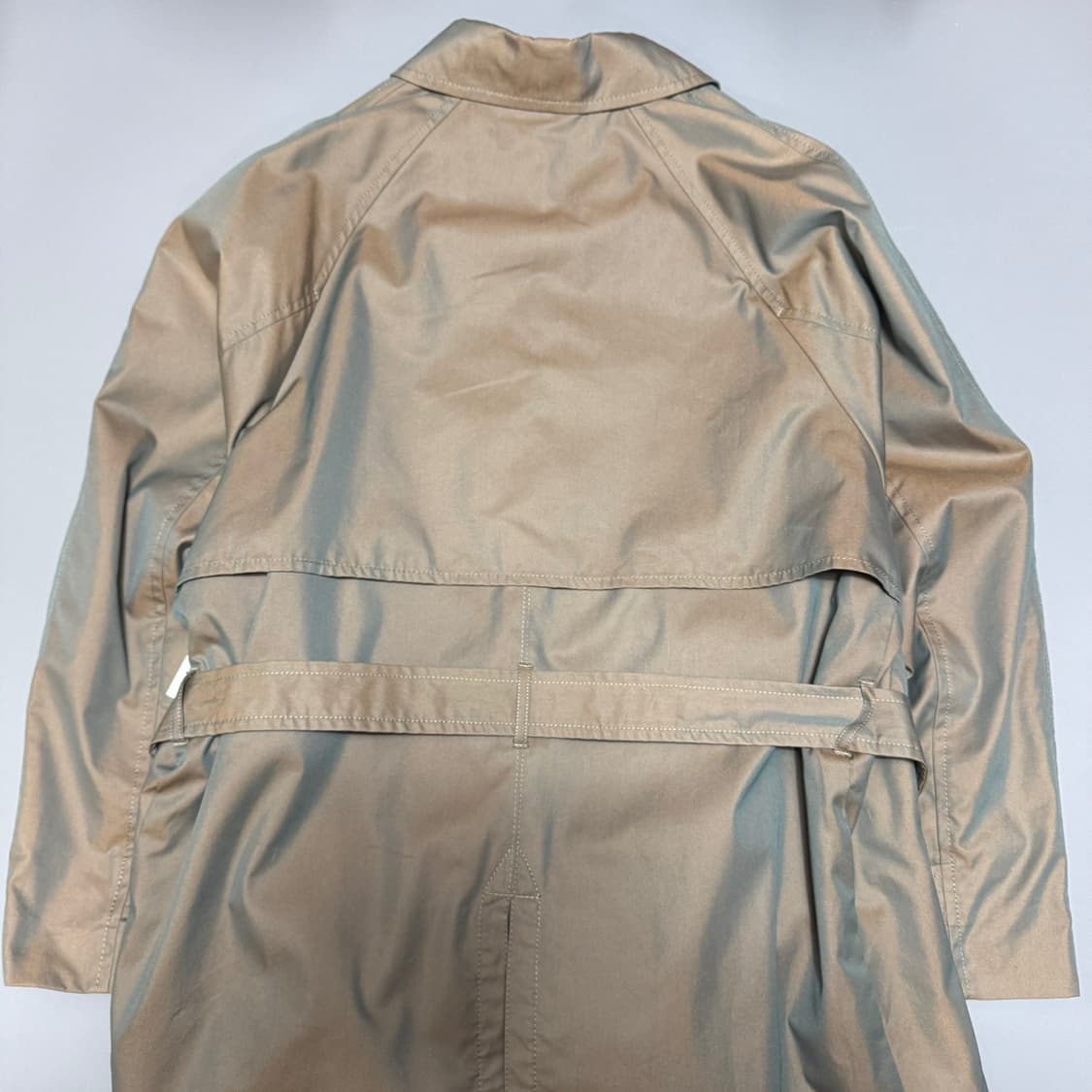 빔즈(BEAMS) 베이지컬러 스텐칼라넥 코튼 혼방 벨티드 래글런 코트 상품이미지6