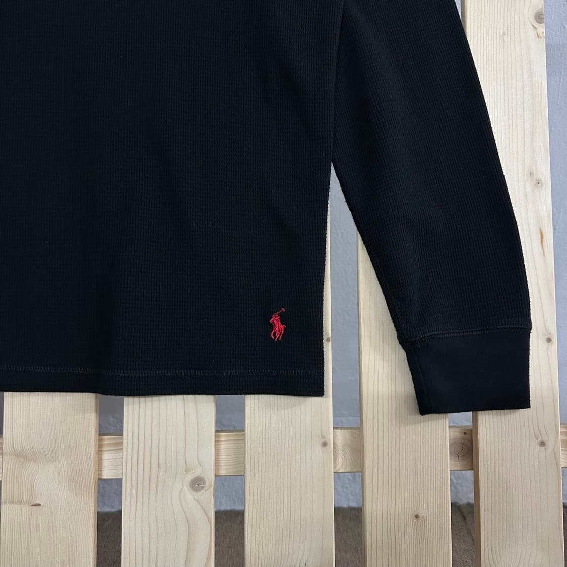 (M) 폴로 랄프로렌 블랙 와플 롱슬리브 티셔츠 상품이미지5