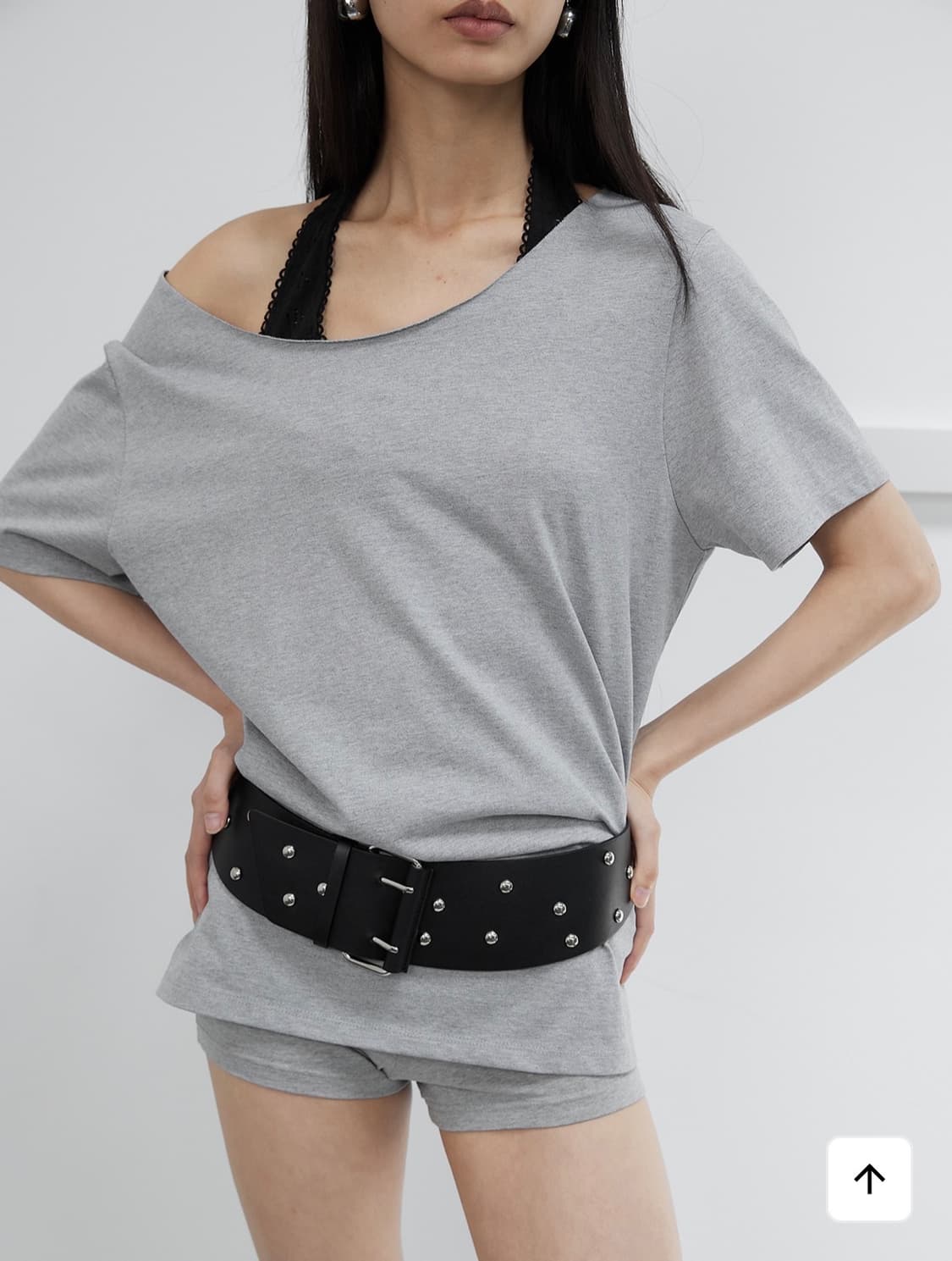 세릭 ONE SHOULDER LOOSE TOP / MELANGE GRAY 상품이미지2