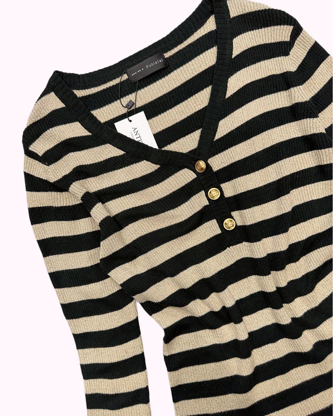 stripe button ribbed t-shirt 상품이미지3