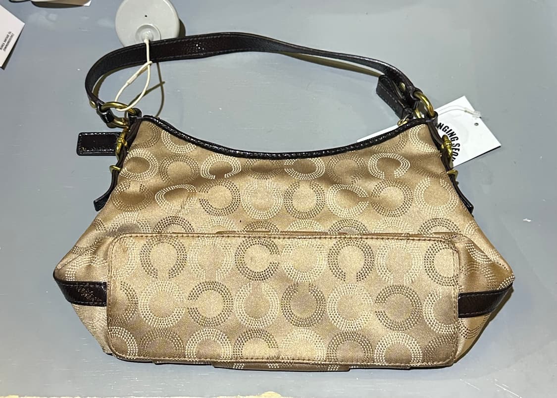 COACH 코치 딥퍼플 애나멜 베이지 토트백 상품이미지3