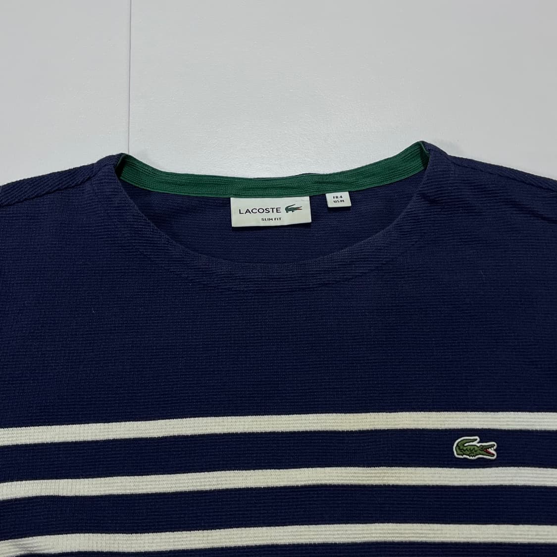 [정품] 라코스테 네이비 단가라 와플 긴팔티 [ M ] 상품이미지3