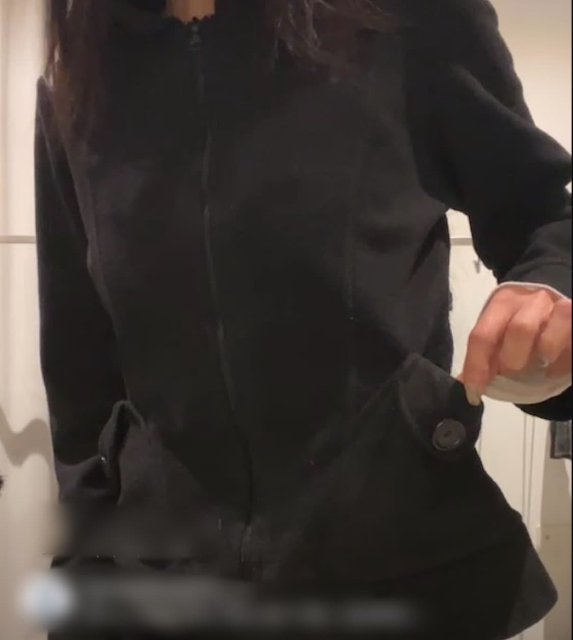 딱붙핏 블랙 만두 포켓 후리스 재킷 상품이미지5