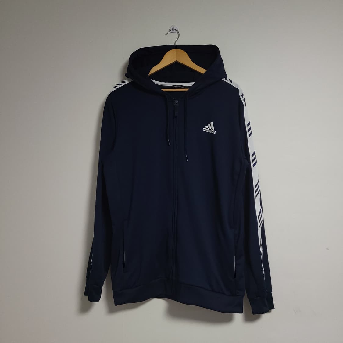 (XL) ADIDAS 아디다스 바스켓볼 클럽 삼선 후드집업 네이비 상품이미지1