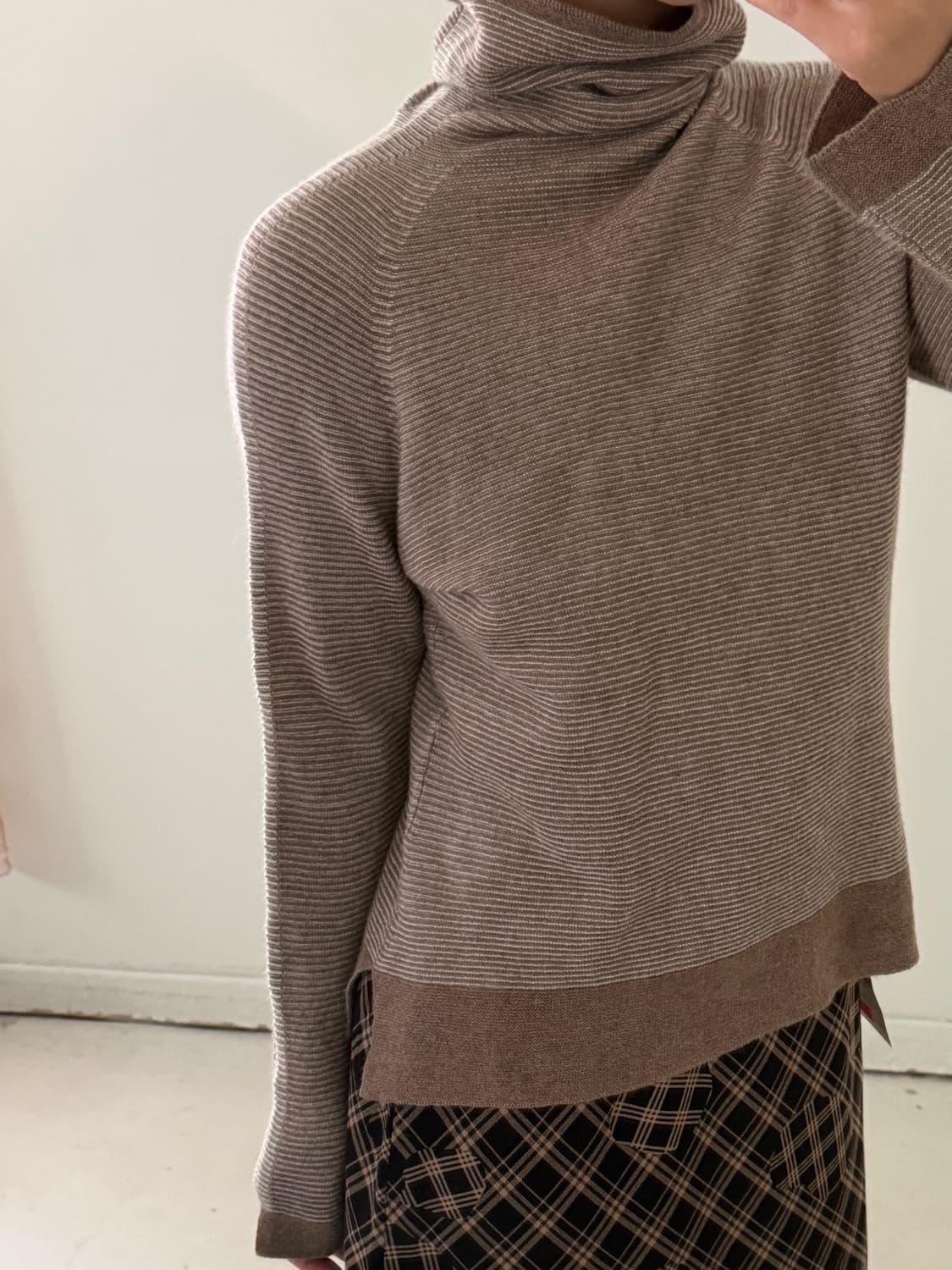 일본빈티지 레글런 터틀넥 니트 스웨터 상품이미지1