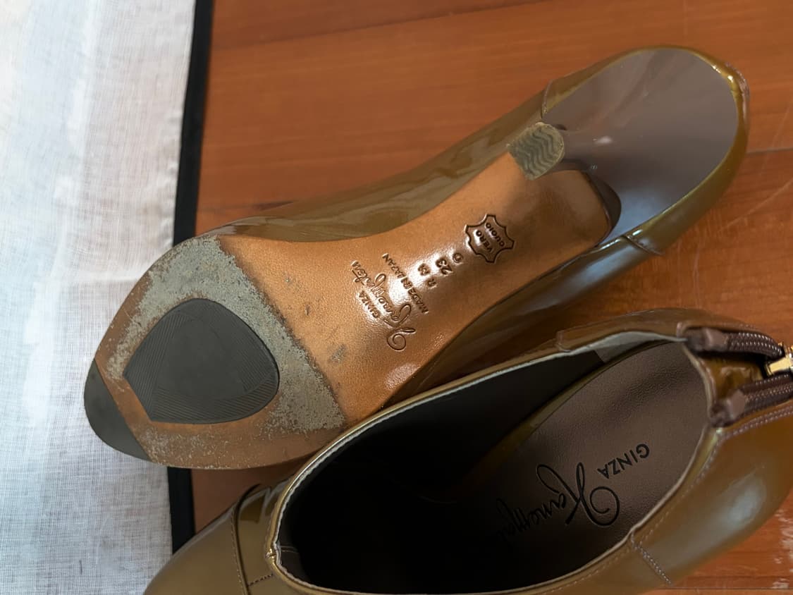GINZA Kanematsu patent ankle boot heel 상품이미지3