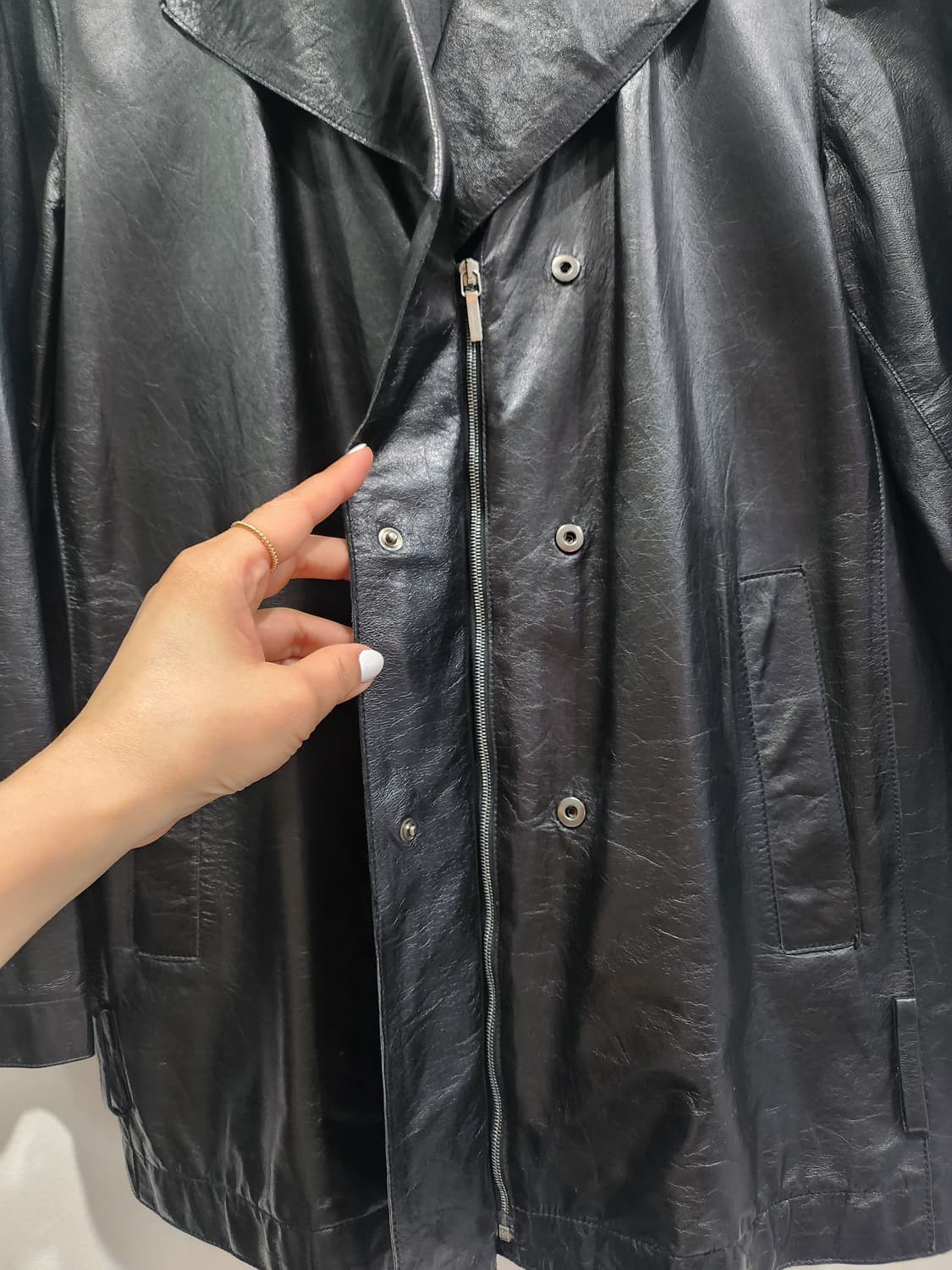 질샌더 블랙 레더 자켓 42 정품 상품이미지4