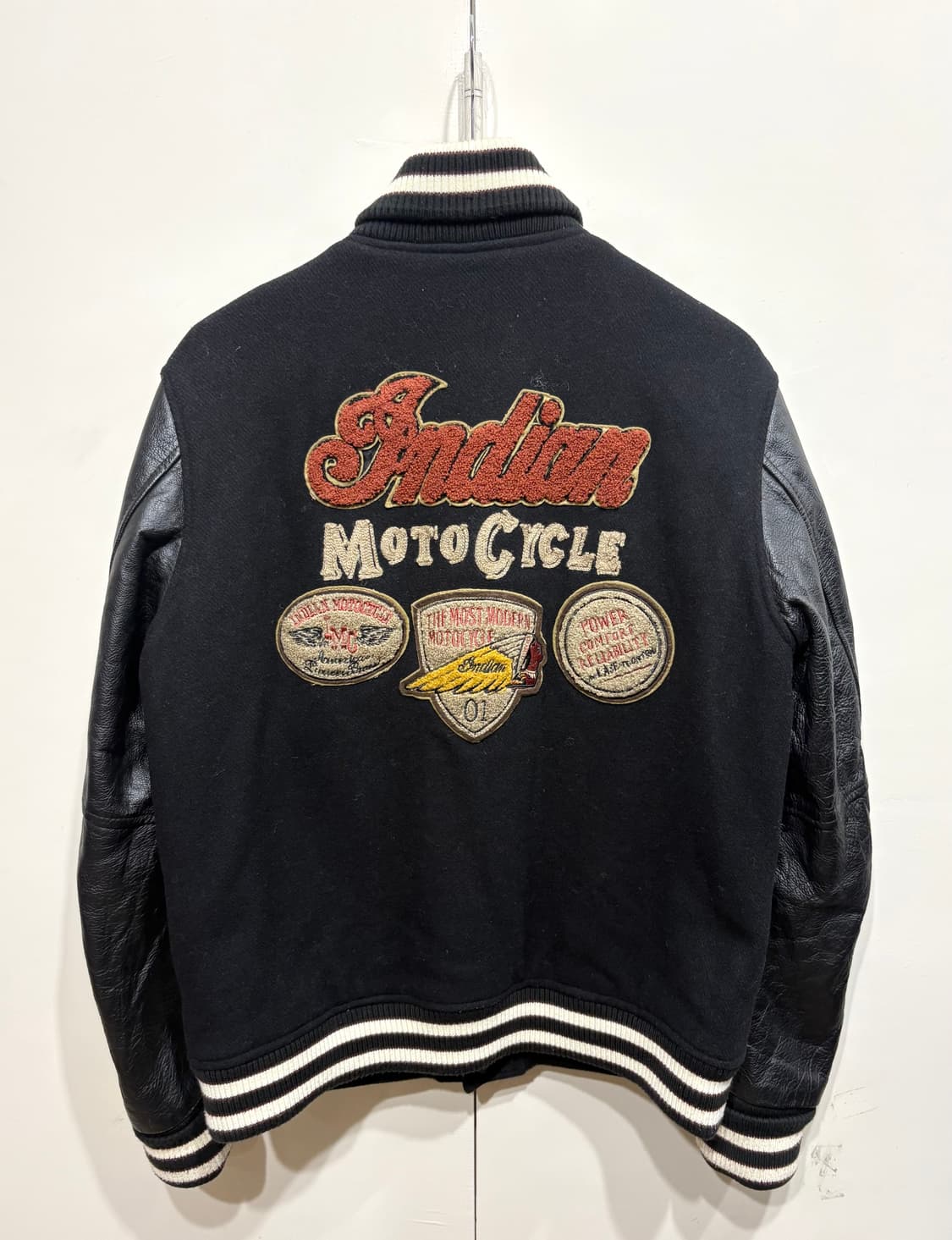 인디안 모터사이클 레더 바시티 자켓 상품이미지4