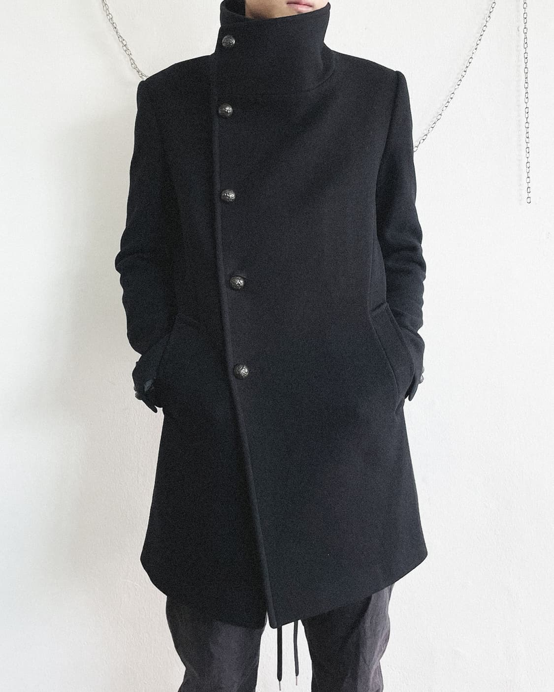 타임 옴므 2011 사선버튼 하이넥 코트 상품이미지4