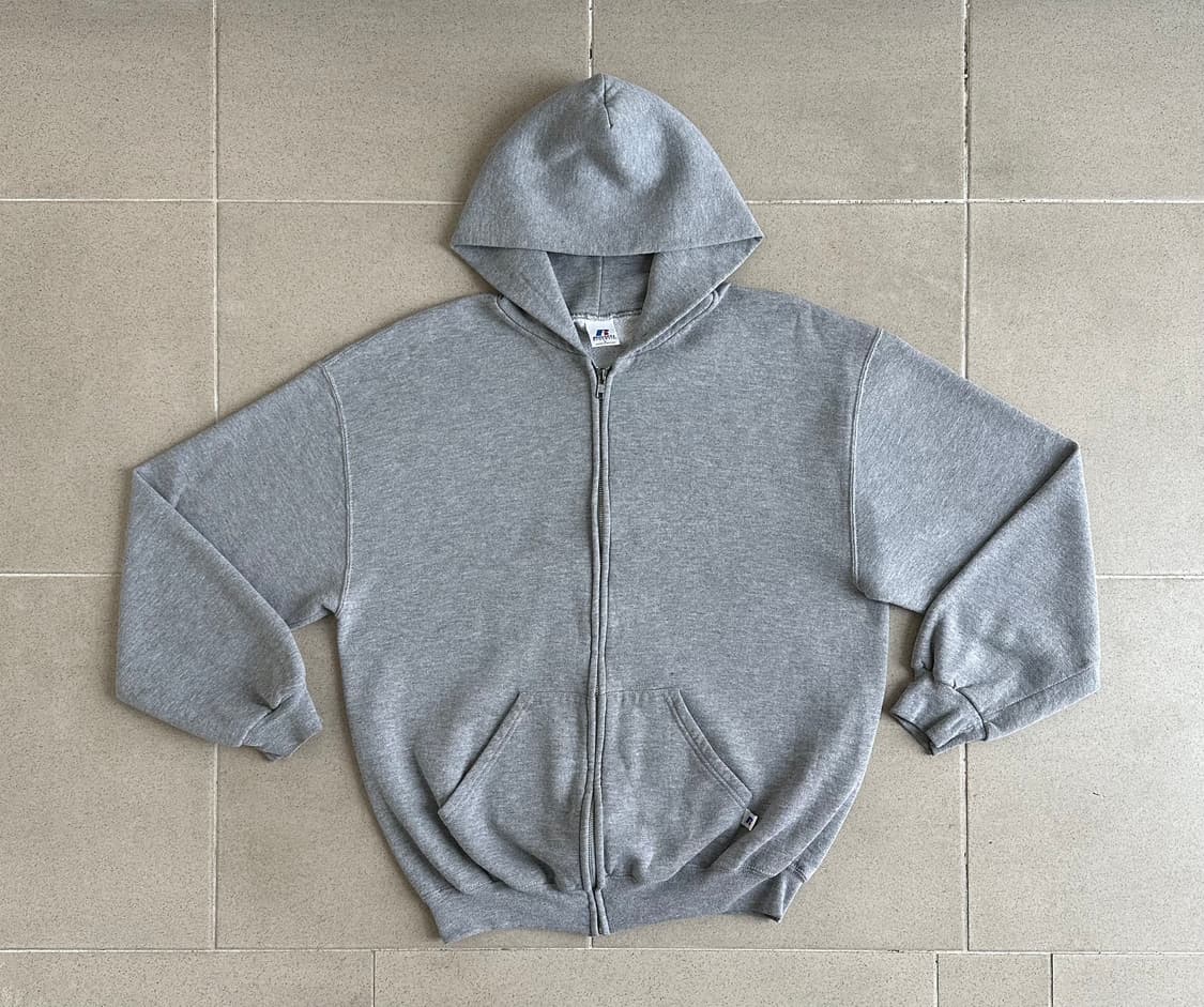 00s 빈티지 러셀 후드집업 그레이 L 상품이미지1