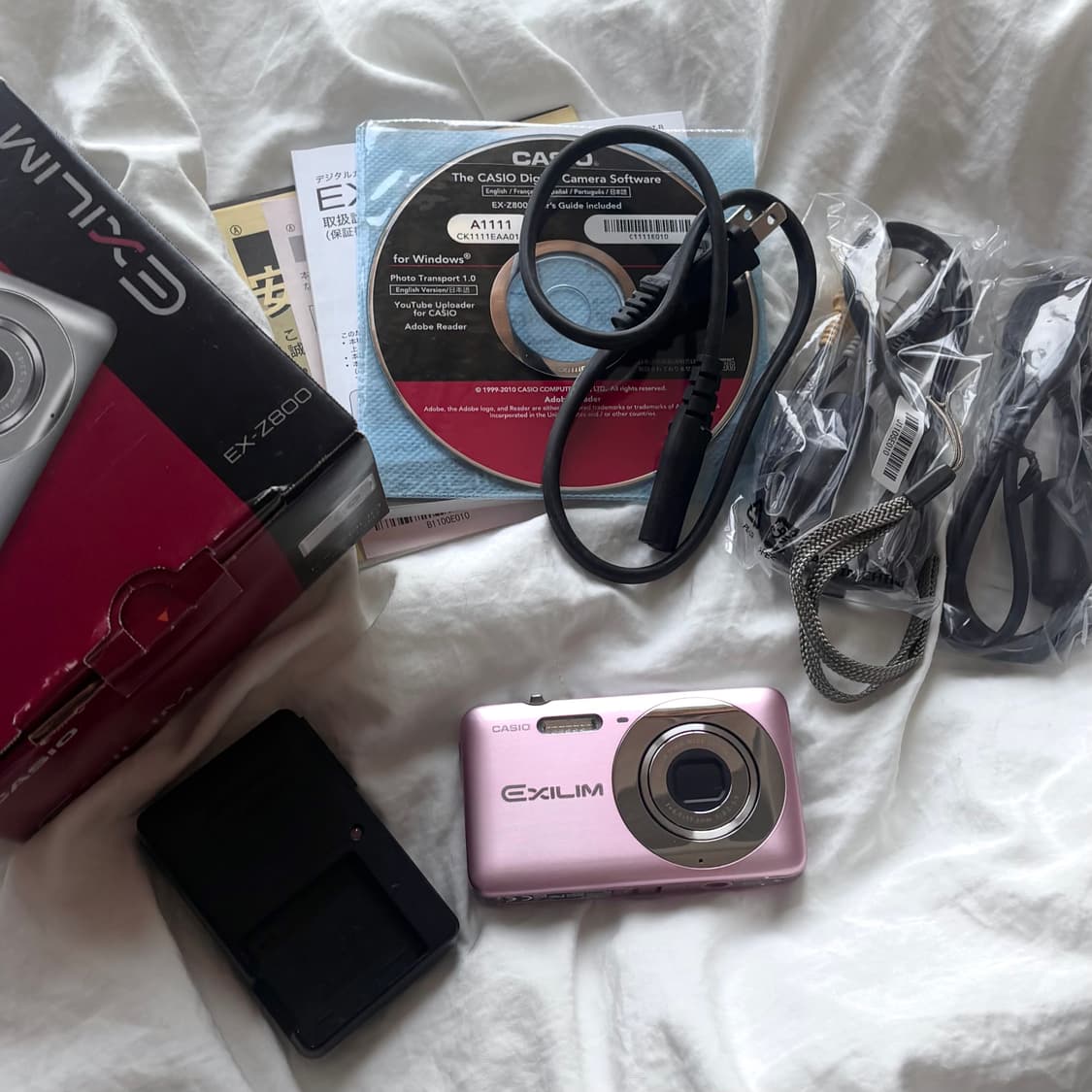 【거의 새것】카시오 엑슬림 z800 핑크 풀박스 상품이미지1