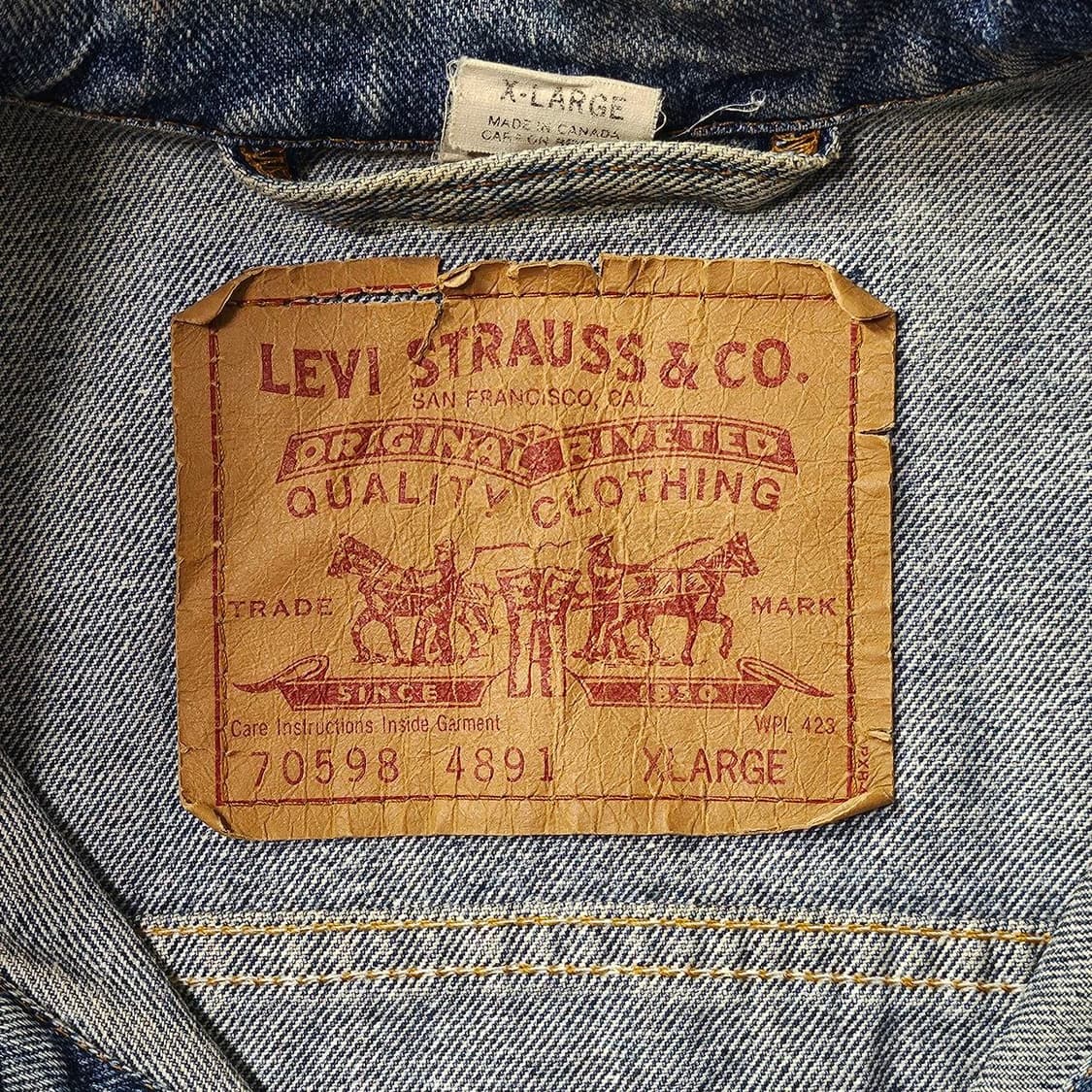 80‘s Levi’s 리바이스 트러커 데님 자켓 캐나다 생산 L027 상품이미지5