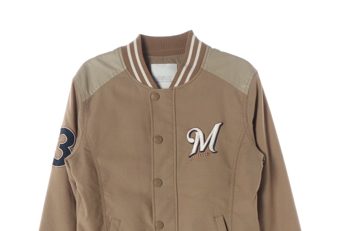 MLB 베이지 퀼팅 바시티 자켓 M 상품이미지3