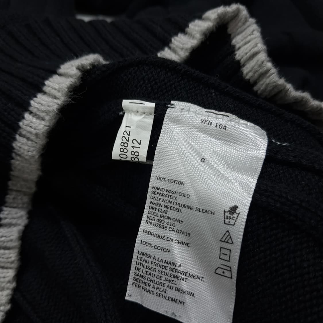 CL133 노티카 코튼 세일보트자수 블랙 브이넥 니트 스웨터 상품이미지5