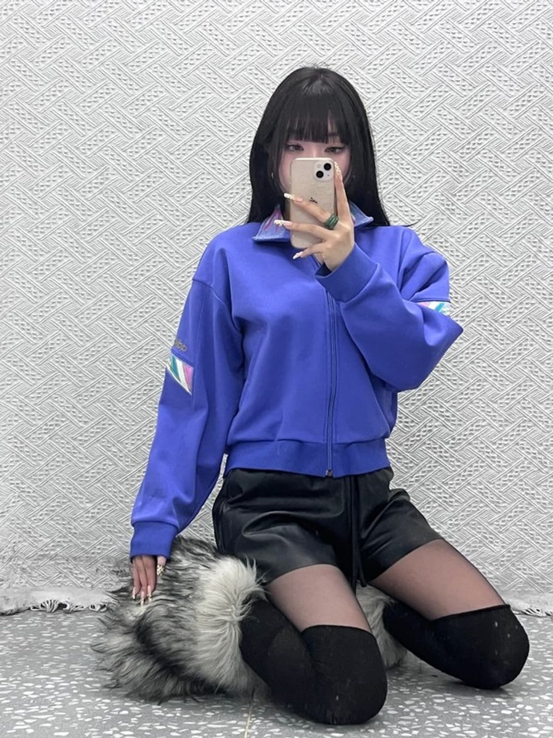 아디다스 재팬 빈티지 레트로 90's 패턴 져지 집업 M C10035 상품이미지2