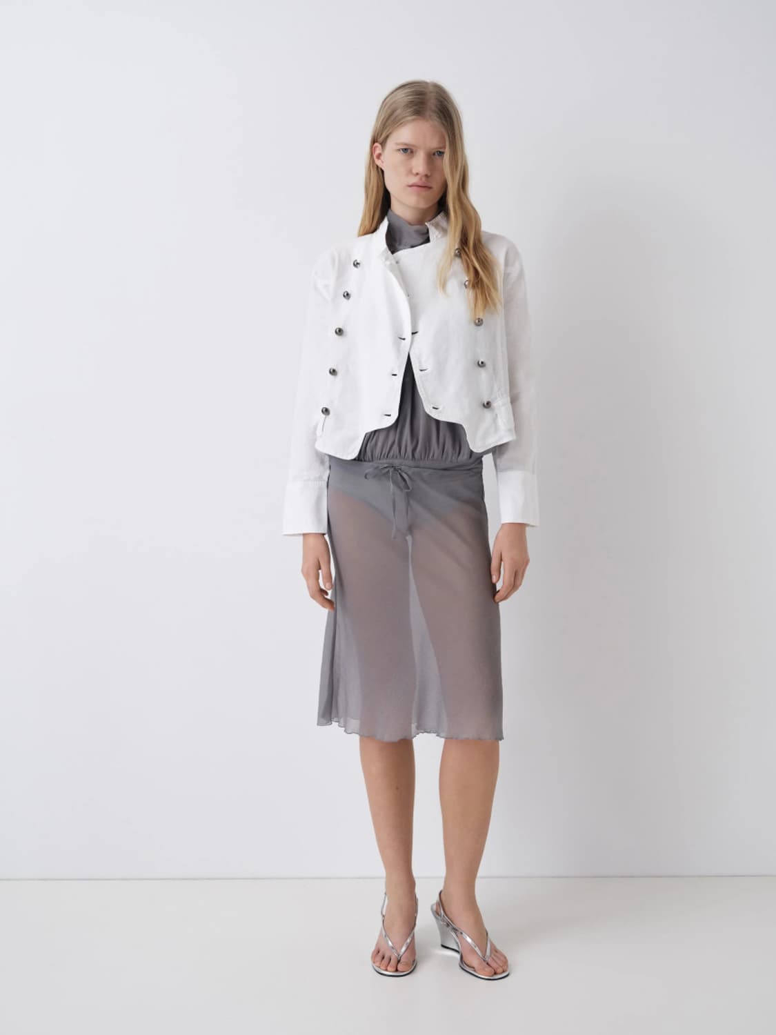 [XS,S,M]기마구아스 Bahia 시어 스커트/그레이 상품이미지4