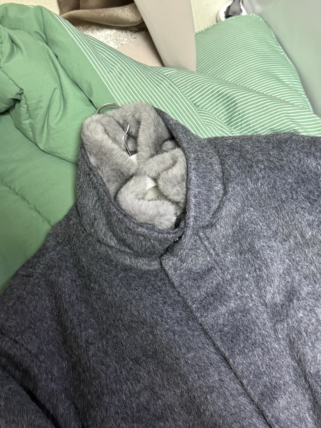 헬렛 알파카 해링턴 자켓 그레이 새상품 L 상품이미지7