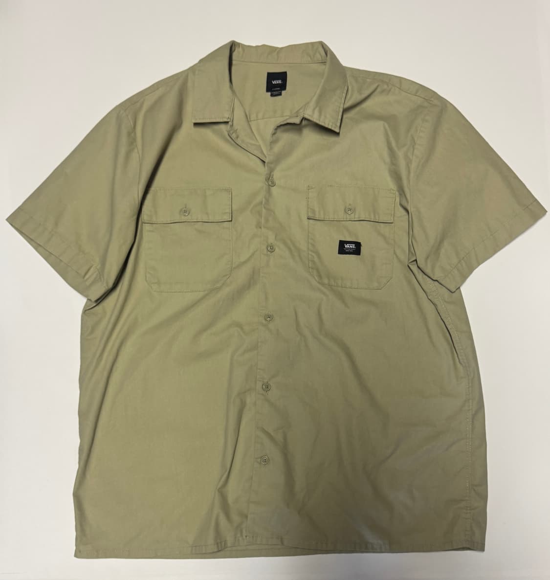 반스 Vans 투 포켓 오버핏 워크 반팔 셔츠 XL ~ 2XL 베이지 상품이미지1