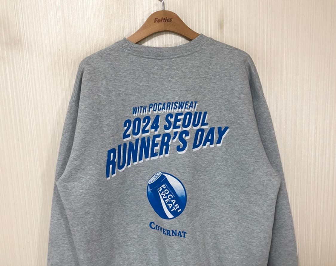 커버낫X포카리스웨트 2024 러너스데이 맨투맨티셔츠 L 상품이미지9
