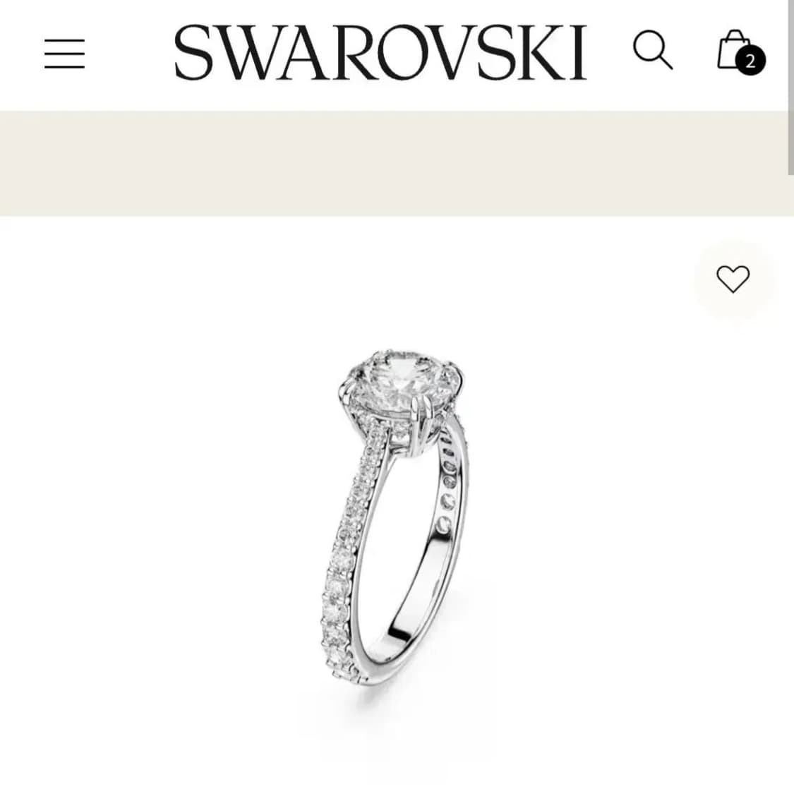 새제품)스와로브스키 칵테일 반지 52호 정품 상품이미지3