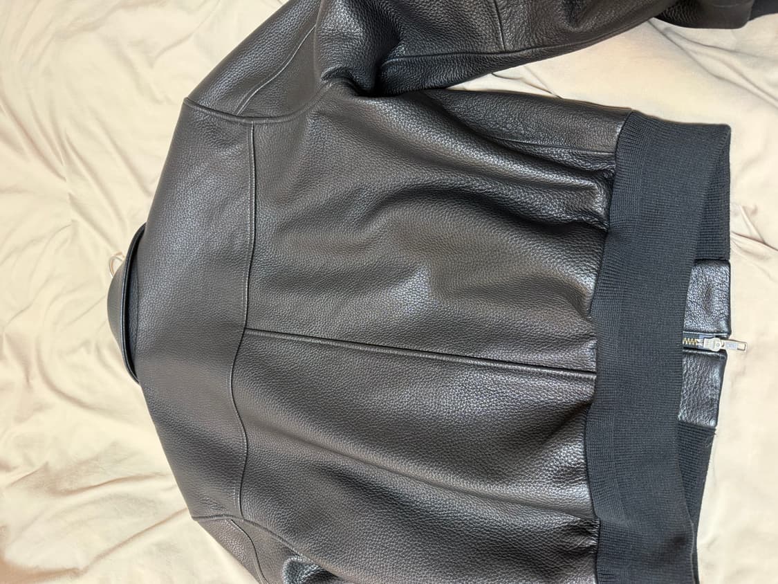 노이어 고트 슈렁큰 레더 블루종 (블랙) 상품이미지5