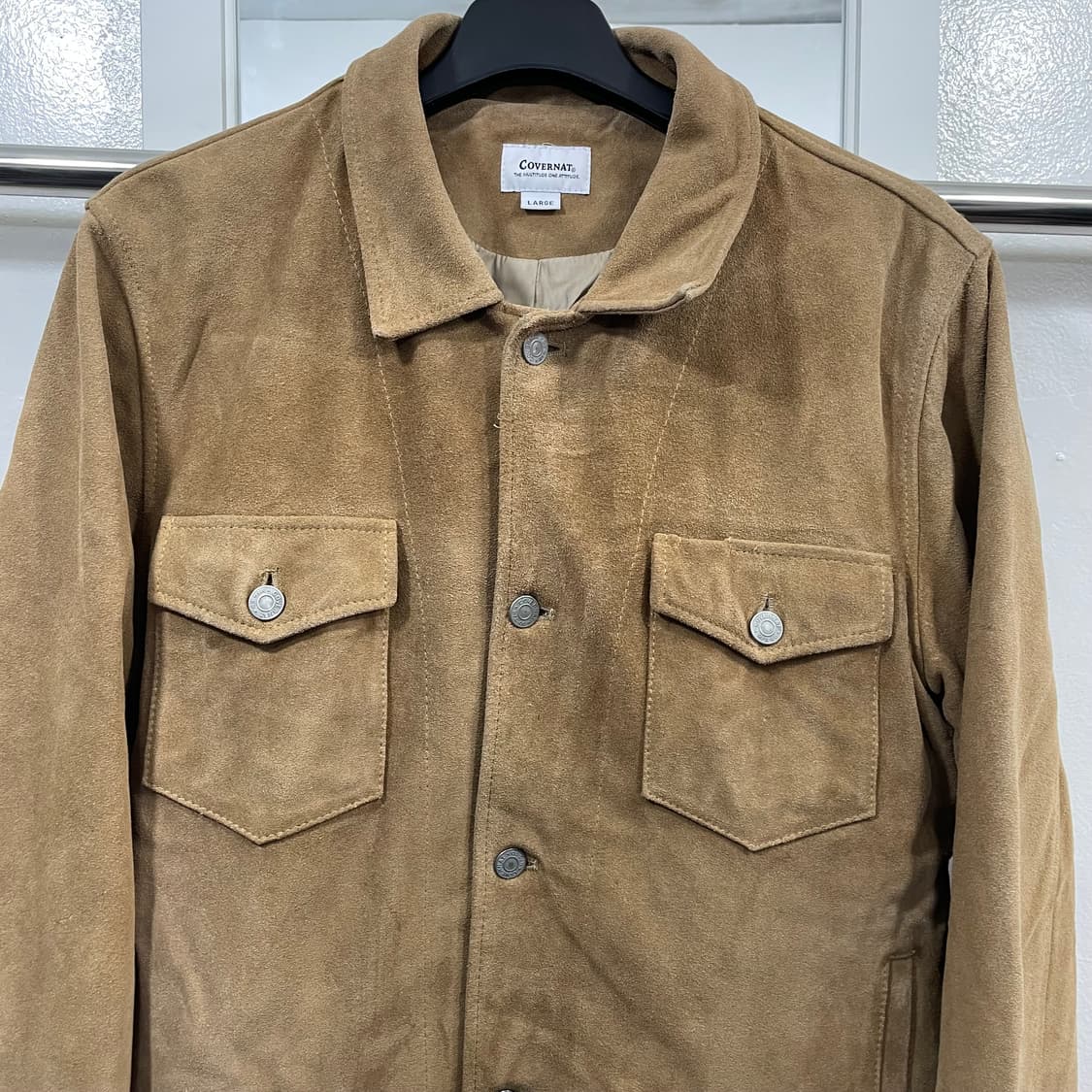 L 커버낫 가죽 스웨이드 트러커 자켓 상품이미지2