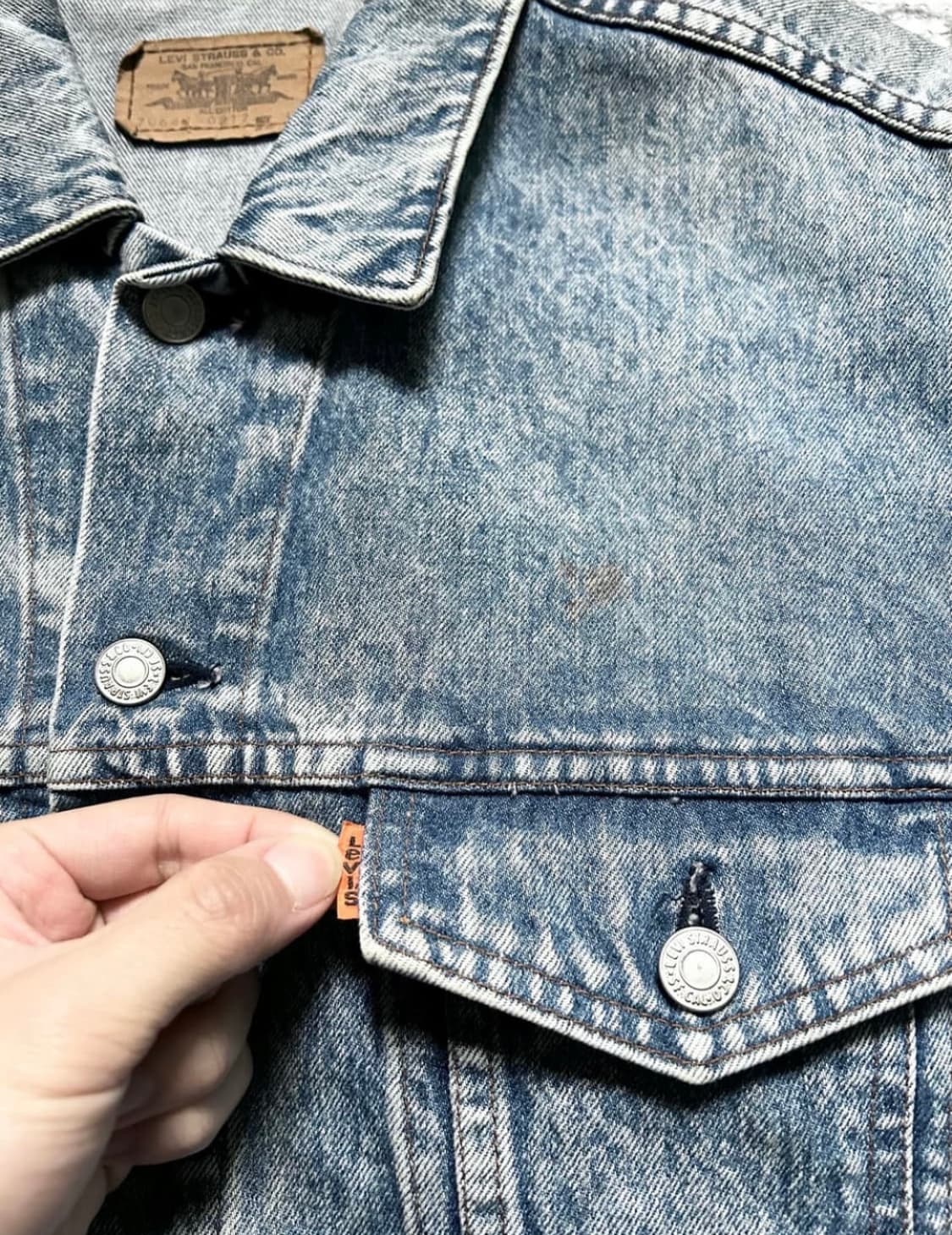 80's levis trucker 3세대 트러커 오렌지탭 상품이미지2
