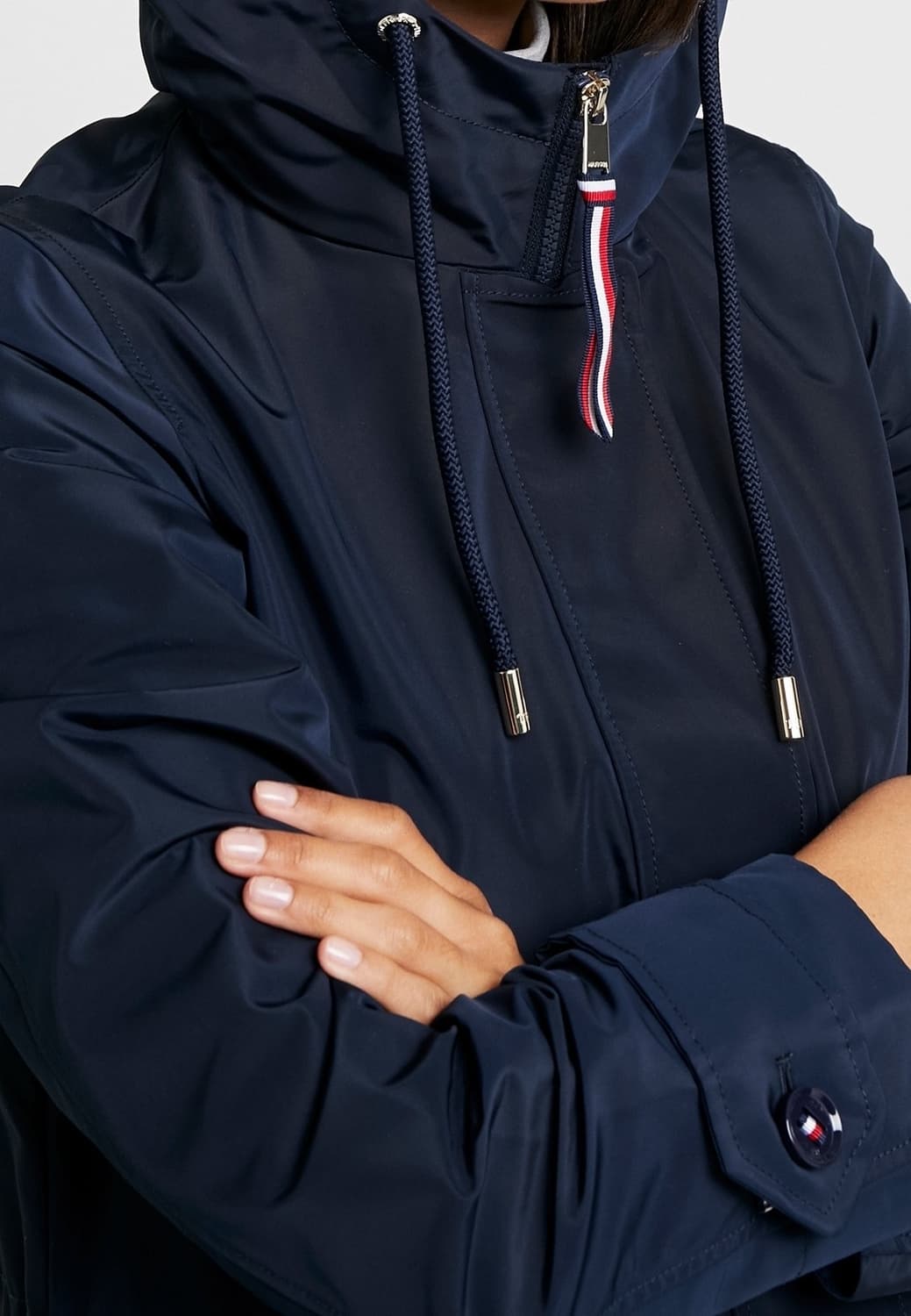 타미힐피거 여성 솔리드 롱 후드 자켓 M 상품이미지3