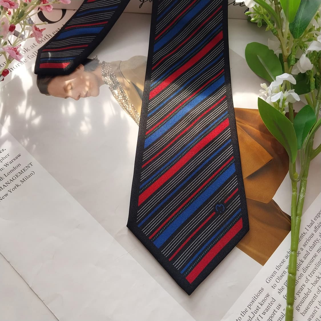 밀라숀 실크 블랙 스트라이프 패턴 넥타이 8.8cm A+등급 K1727
 상품이미지5