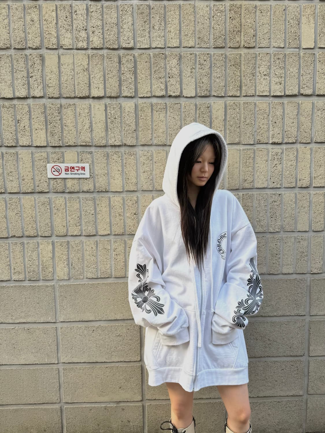 크롬하츠 홀스슈 화이트 후드집업 상품이미지10