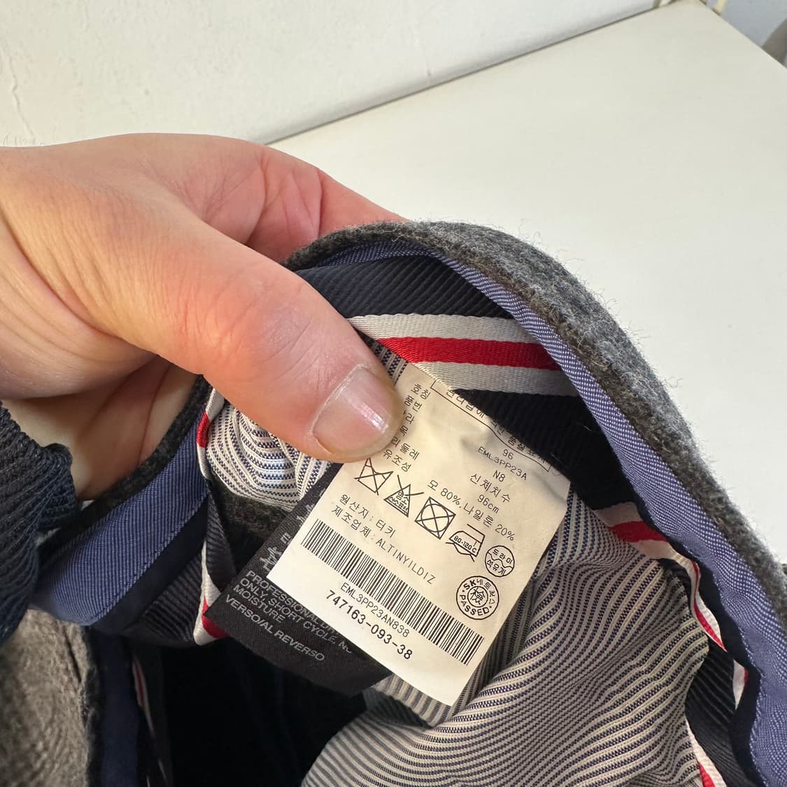 택달린새것 36-38 타미힐피거 차콜 체크 스트레이트핏 울 슬랙스 상품이미지5