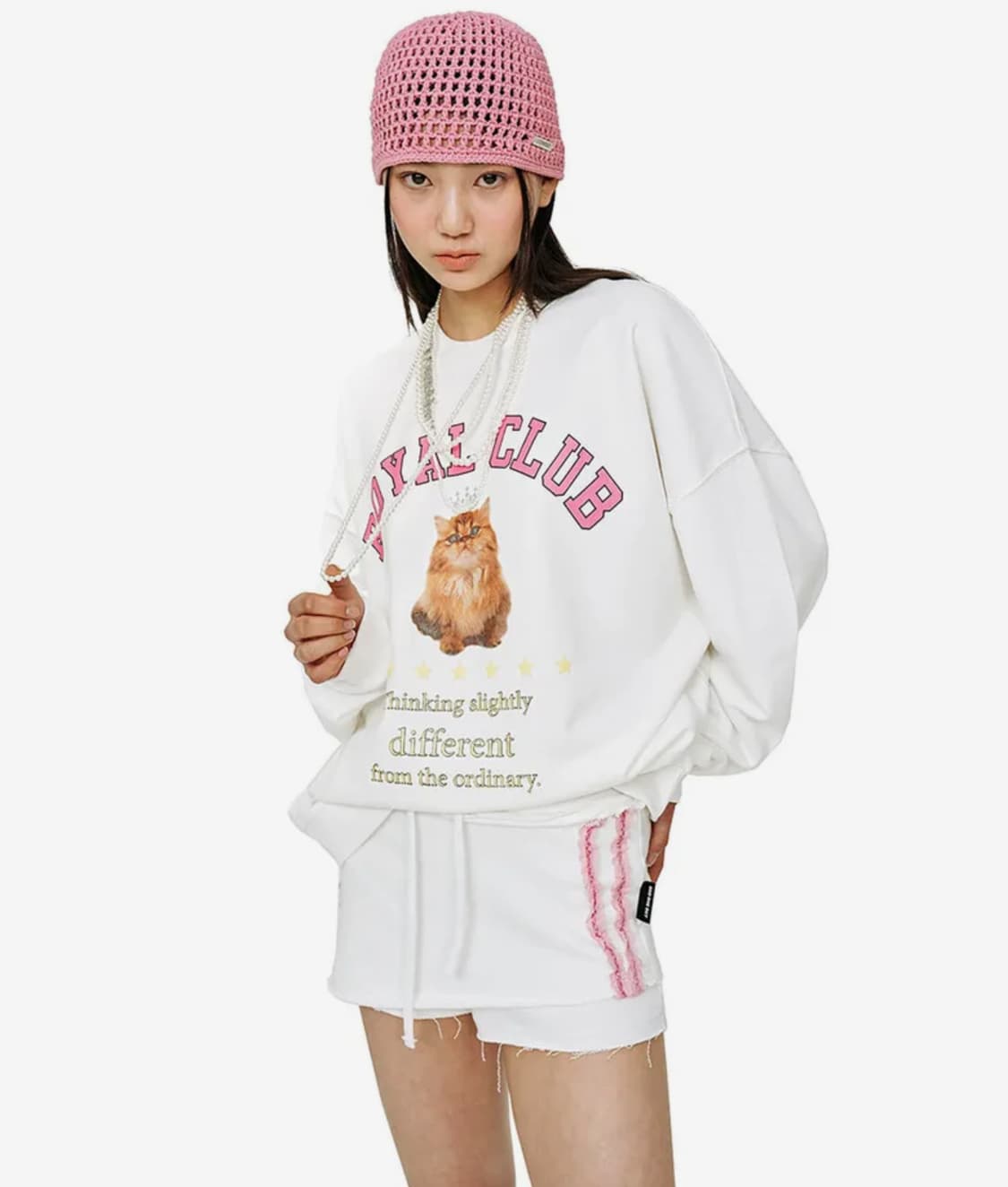 오드원아웃 lace line sweat skirtpants white 상품이미지1