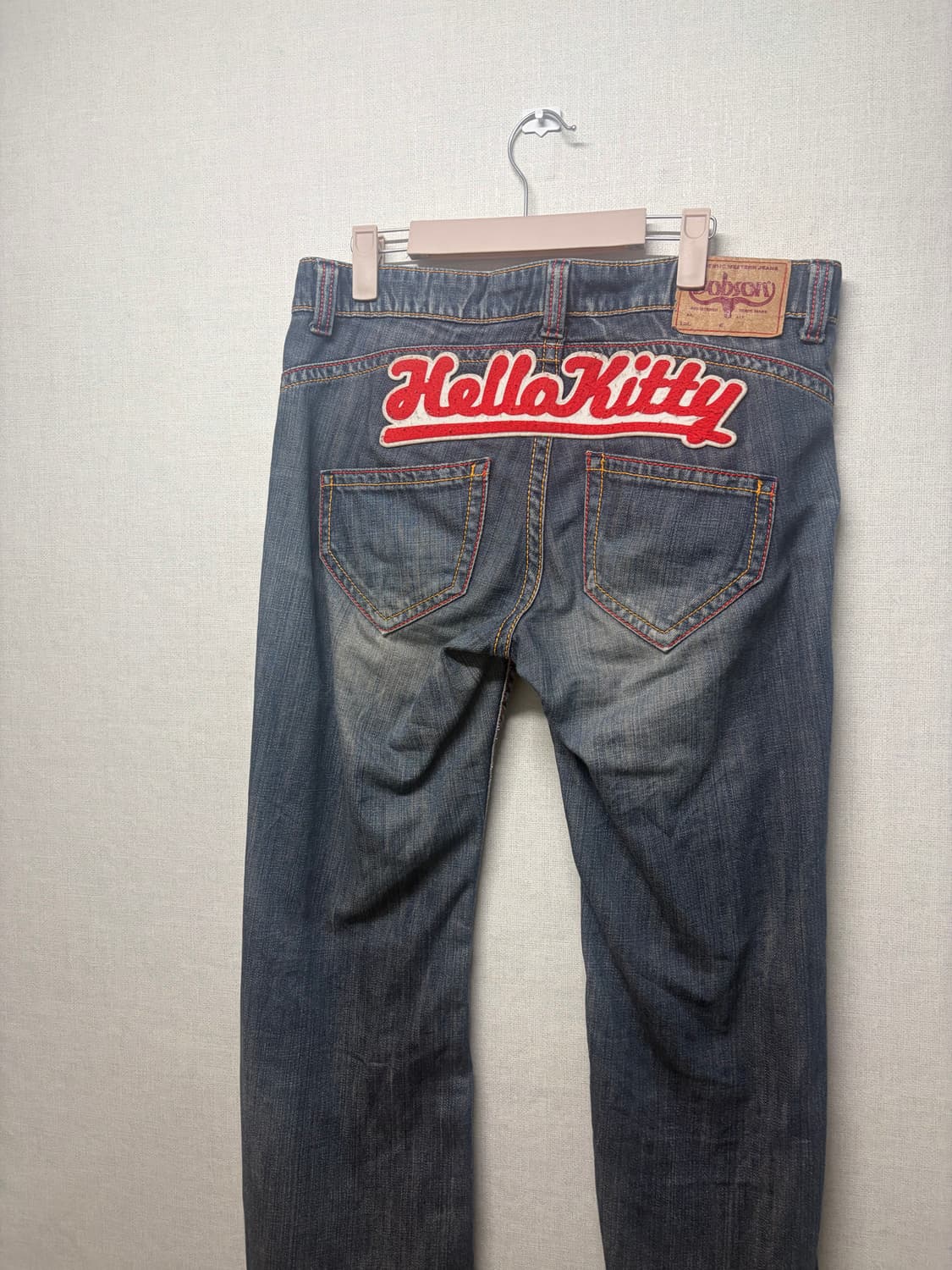 90s Y2k Hello kitty 데님 부츠컷팬츠 상품이미지2