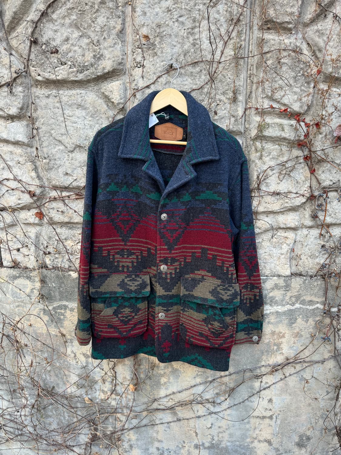 90s 울리치 빈티지 usa 나바호 문양 울 웨스턴 코트 m 상품이미지1