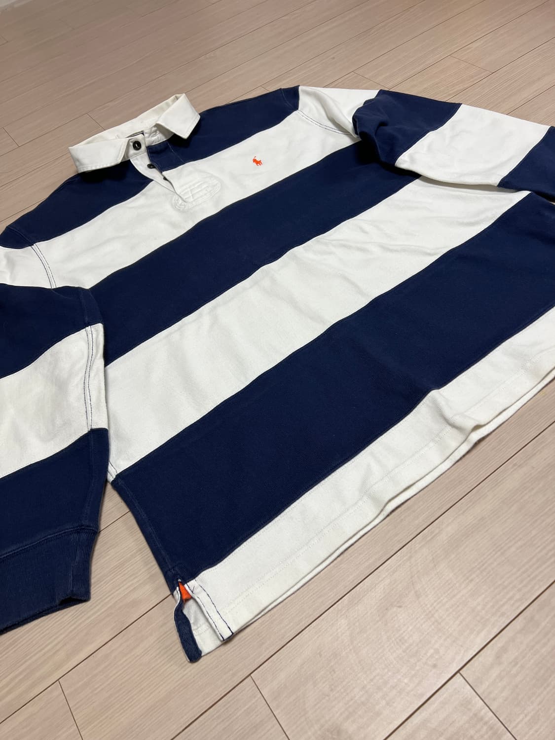 폴로 랄프로렌 럭비티 셔츠 네이비 화이트 스트라이프 / XL 상품이미지3