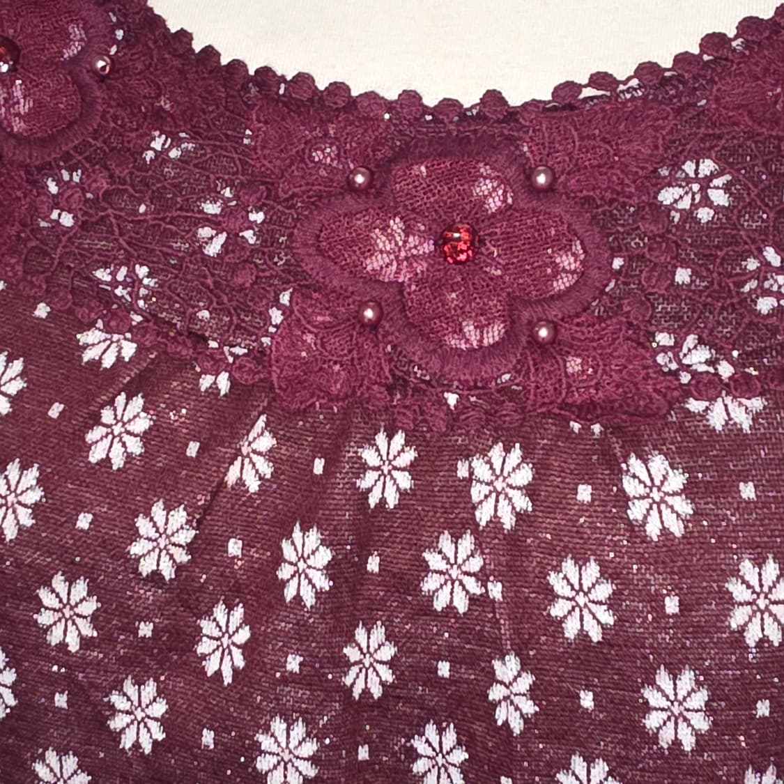 엑시즈팜)일본빈티지 꽃무늬레이스 노르딕 눈꽃연말 프릴캉캉 로맨틱 블라우스 상품이미지4