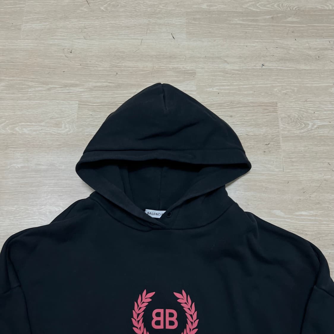 발렌시아가 오버사이즈 BB 월계수 로고 후드티 [블랙] S/90 상품이미지2