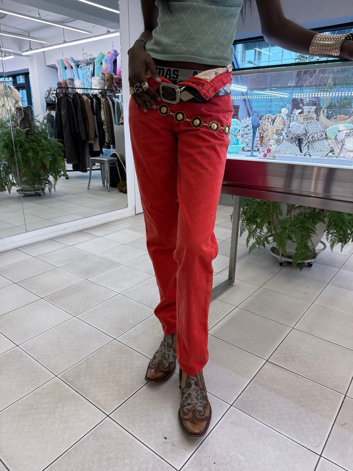 red denim pants 상품이미지3