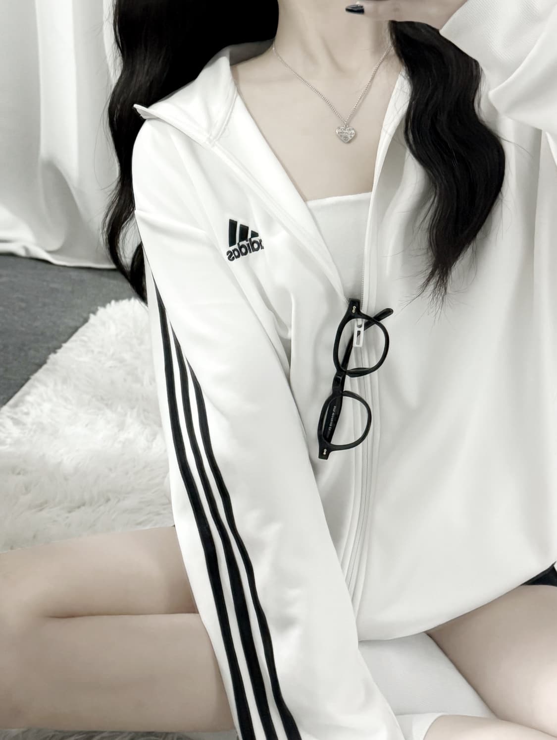 🐰아디다스 데일리 화이트 져지 집업🤍 상품이미지1