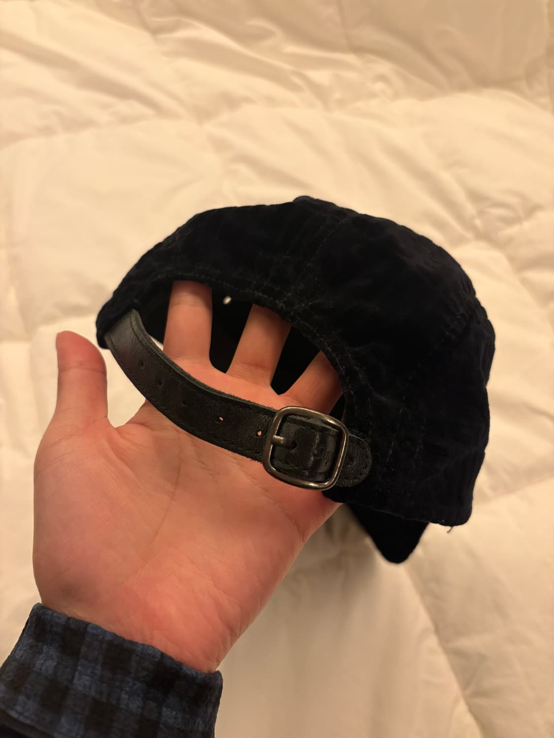 슈프림 벨벳 패턴 캠프캡 블랙 상품이미지4