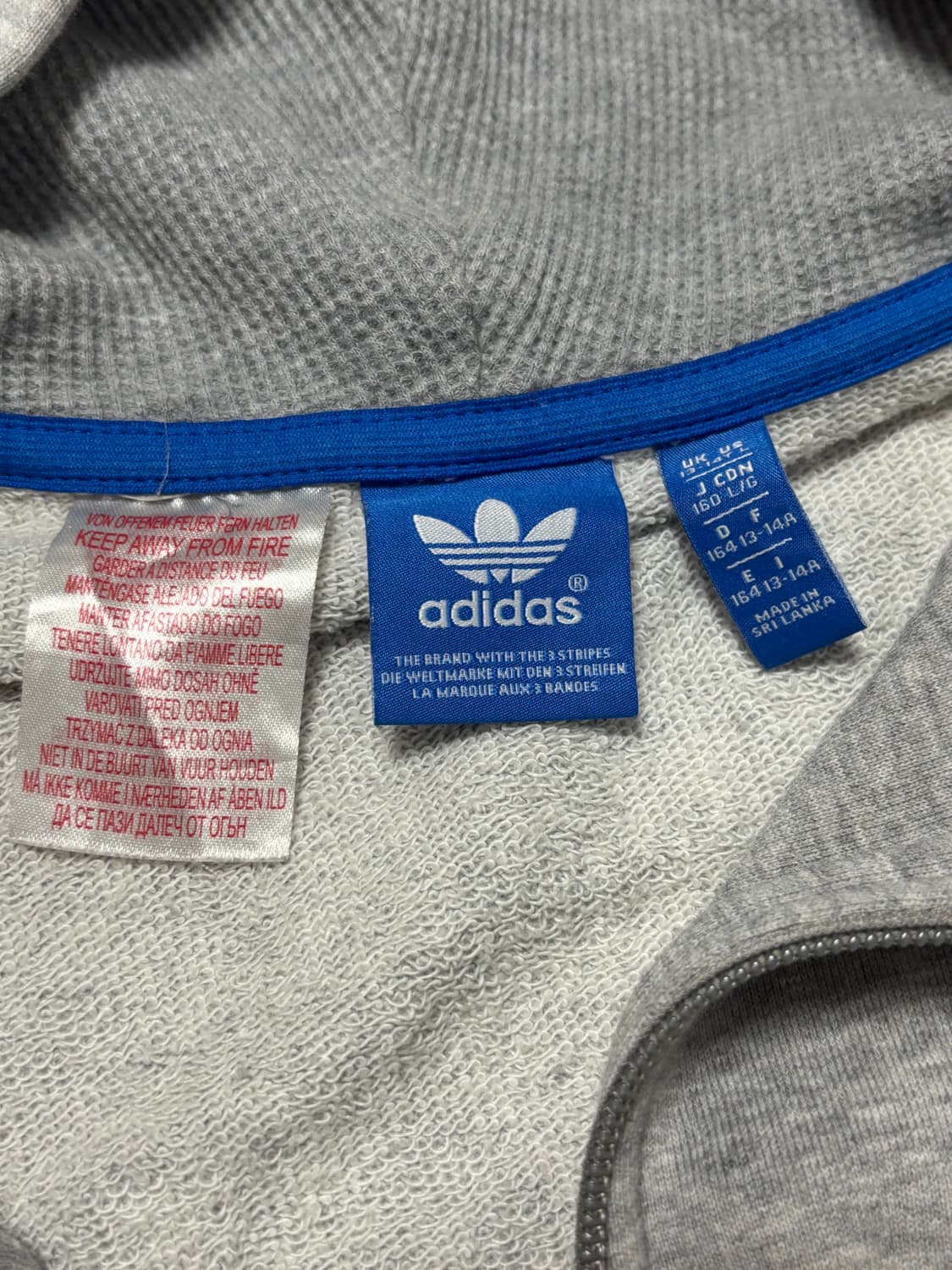 아디다스 아디 그레이 회색 후드집업 후집 트레포일 로고 상품이미지4