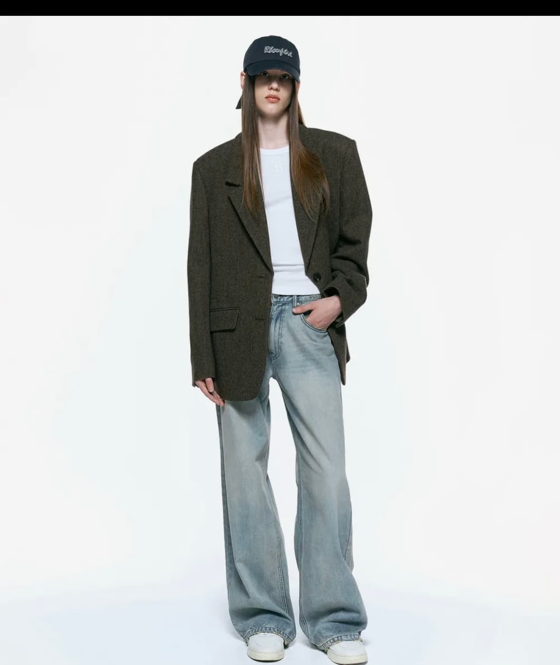 인사일런스 우먼 로우 웨이스트 와이드 진 2 WASHED BLUE 상품이미지1