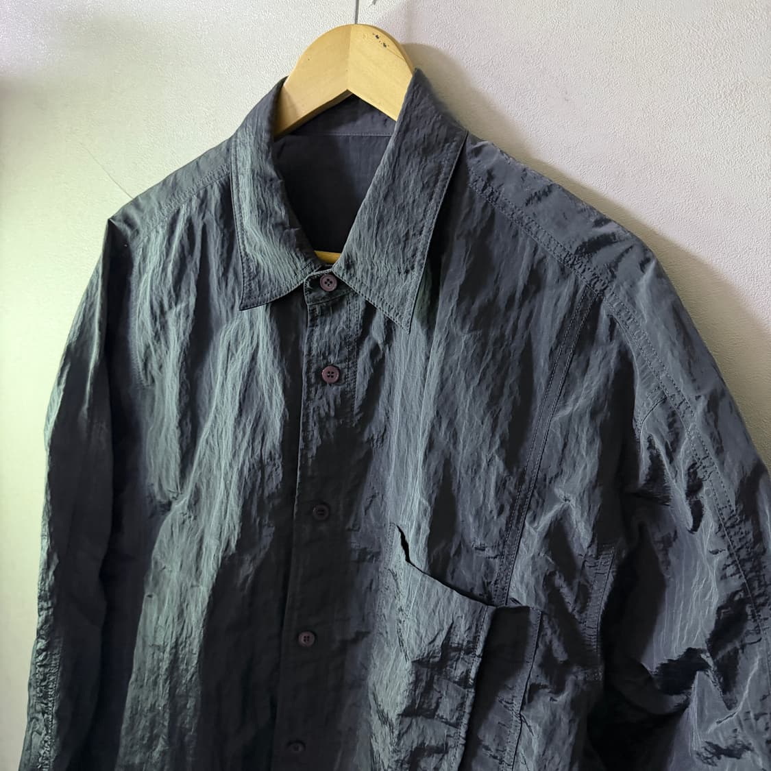 솔리드옴므 우영미 오버핏 나일론 셔츠 자켓 50 (프리) 상품이미지2