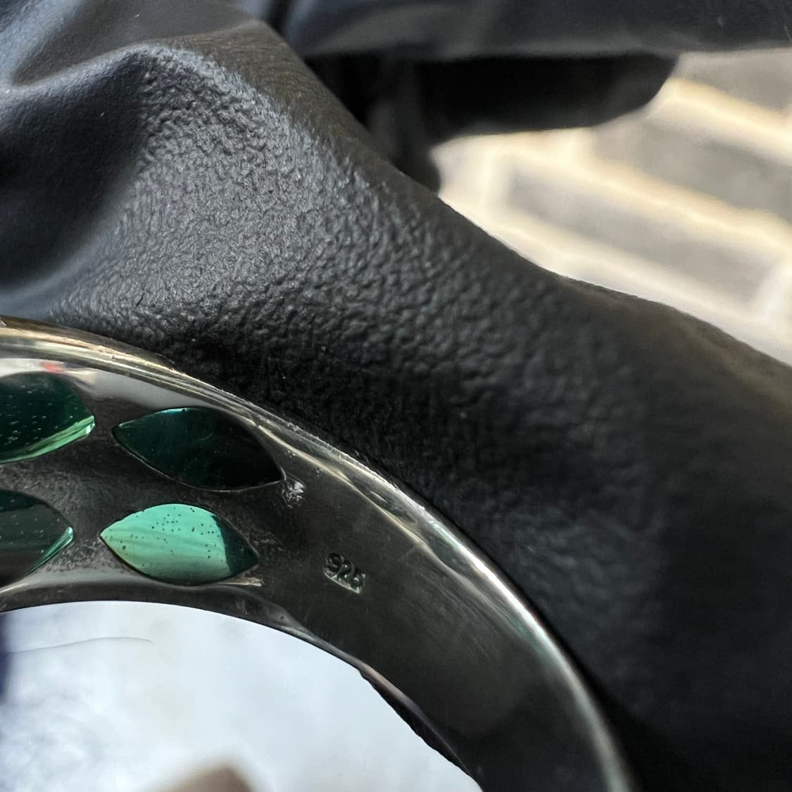 925Silver 그린 에나멜 반지 상품이미지4