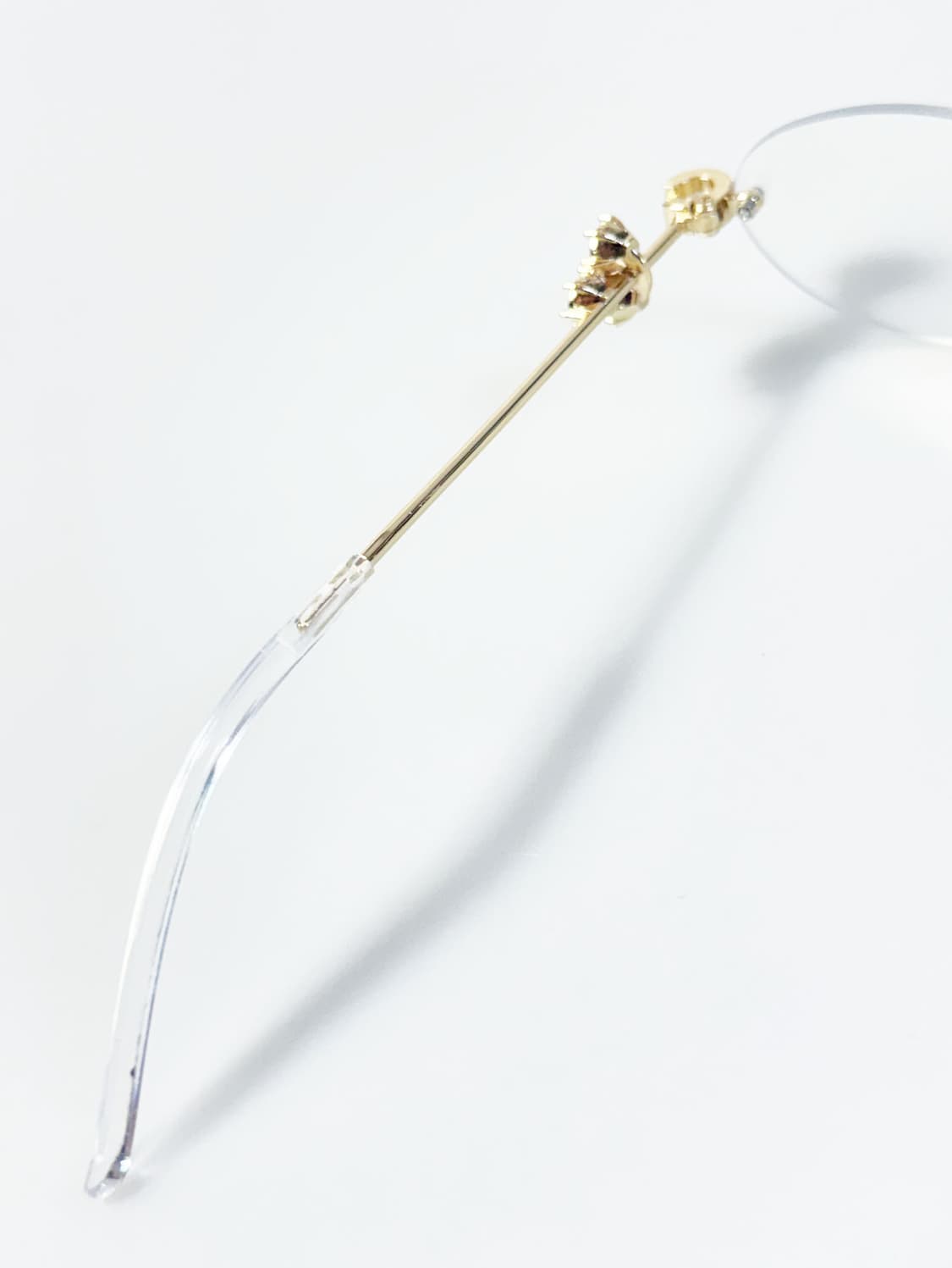 무테 오벌 골드 메탈 프레임 큐빅 디테일 빈티지 안경 상품이미지8