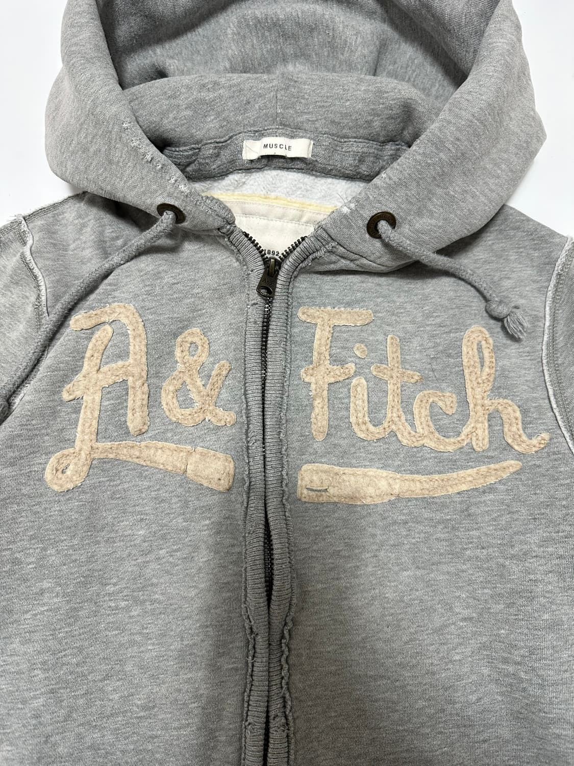 아베크롬비 로고 회색 후드집업 상품이미지3