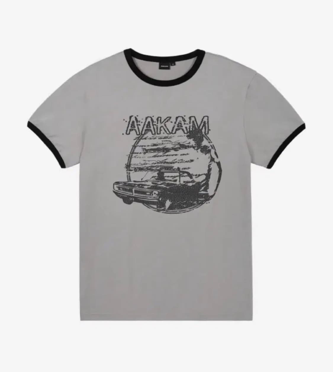 아캄 반팔 Cracked Car Ringer Top (Gray) 상품이미지1