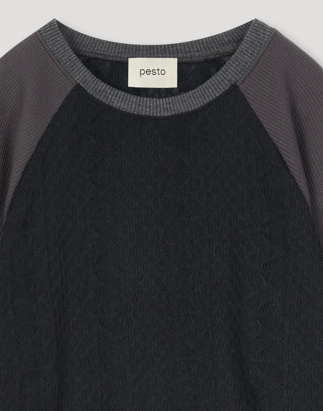 페스토 pesto TWIST T-SHIRT BLACK 롱슬리브 니트 상품이미지2